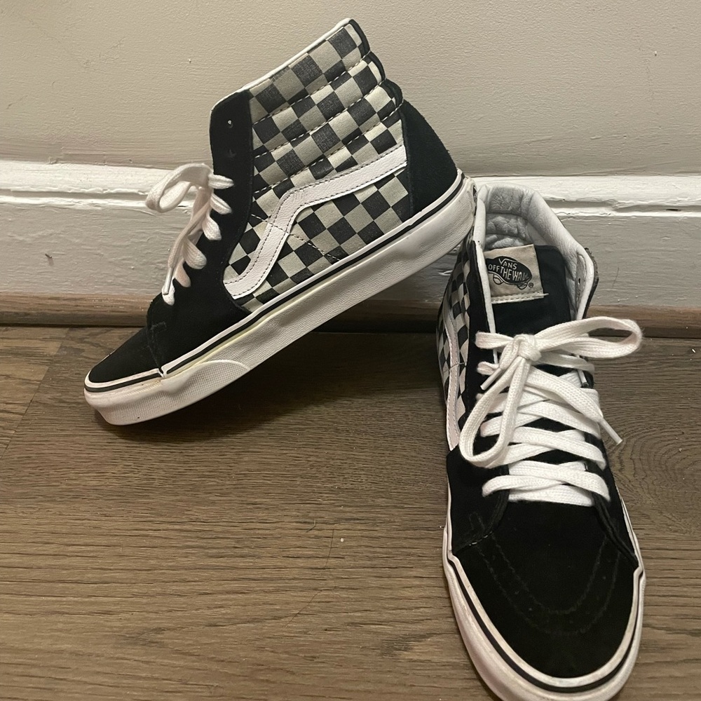 High top checker vans
